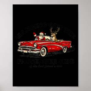 Affiche Se pencher du côté Penger Santa drôle de Noël