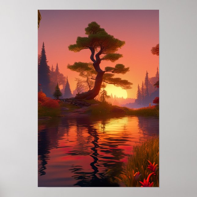 Affiche Se pencher en grâce, arbre majestueux (Devant)