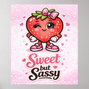 Affiche Se Sentant Fruitée - Douce mais Sassy - Amis Foodi