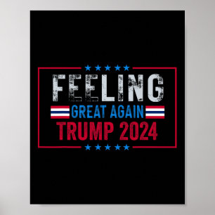 Affiche Se sentir à nouveau génial Trump 2024 Drapeau des