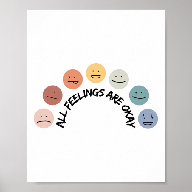 Affiche Se sentir bien Visages émotionnels Sensibilisation (Devant)