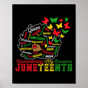 Affiche Se souvenir de mes ancêtres Juneteenth Célébrer Bl