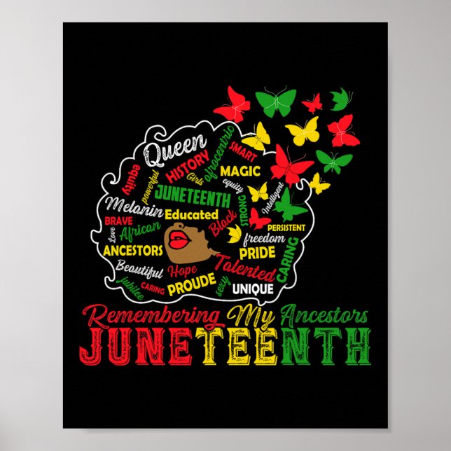 Affiche Se souvenir de mes ancêtres Juneteenth Célébrer Bl (Devant)