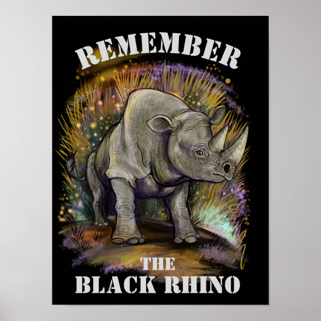 Affiche Se souvenir du Rhino noir (Devant)