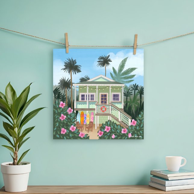 Affiche Sea Foam Green Beach House (Créateur téléchargé)