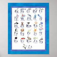 Sea Life Ocean Animaux Alphabet pour enfants
