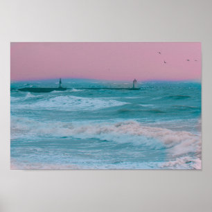 Affiche Sea Ocean Velddrif Afrique du Sud Tempête naturell