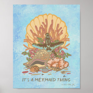 Affiche Sea Shore Beach Vibe Turquoise et violet