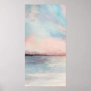 Affiche Sea Sunset Triptych - Pastel Watercolors