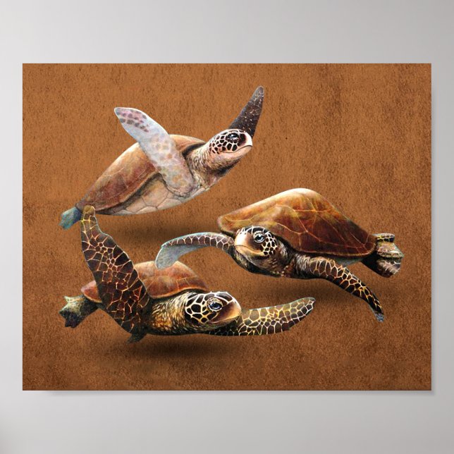 Affiche Sea Turtle Animals Extinction Save The Turtles (Devant)
