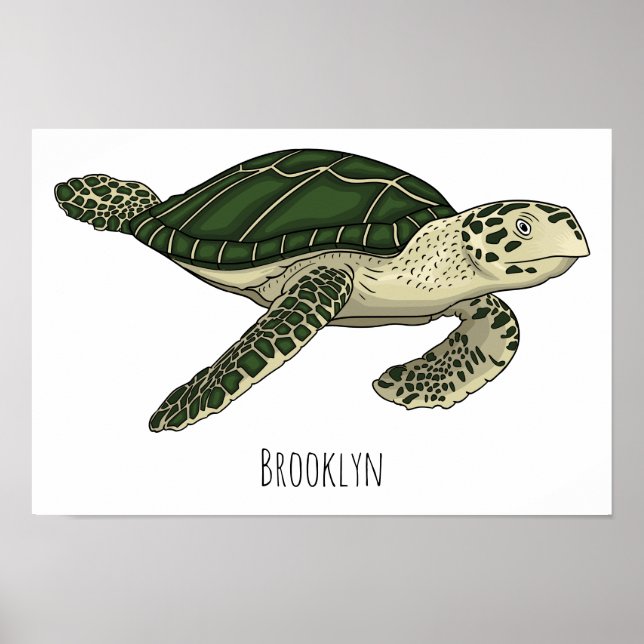 Affiche Sea turtle cartoon (Devant)