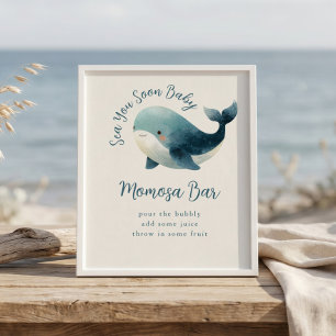 Affiche Séa Vous Bientôt Panneau de Baby Shower Momosa Bar