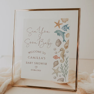 Affiche Sea You Bientôt Baby Baby shower Côtier Bienvenue