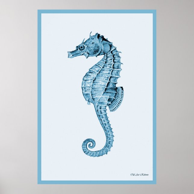 Affiche Seahorse In Blue (Devant)