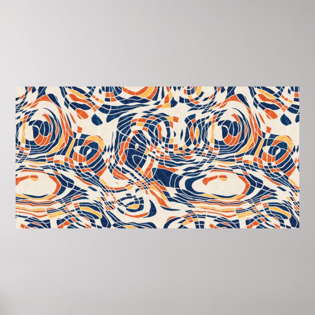 Affiche Seamless abstract line geo pattern. High quality i (Devant)