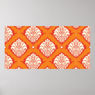 Affiche seamless damask wallpaper ornament flowers in oran