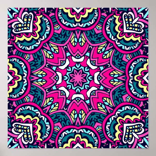 Affiche Seamless Festive Boho Mandala (Devant)