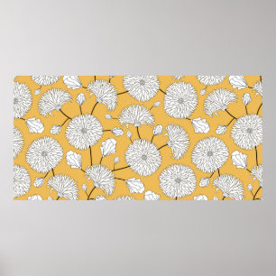 Affiche Seamless floral pattern. print with flowers. Texti