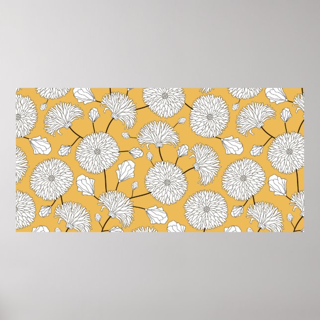 Affiche Seamless floral pattern. print with flowers. Texti (Devant)