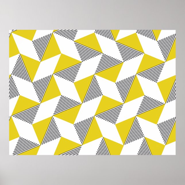 Affiche Seamless geometric pattern with triangles,  rhombu (Devant)