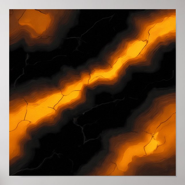 Affiche Seamless High-Contrast Molten Tiling Pattern (Devant)