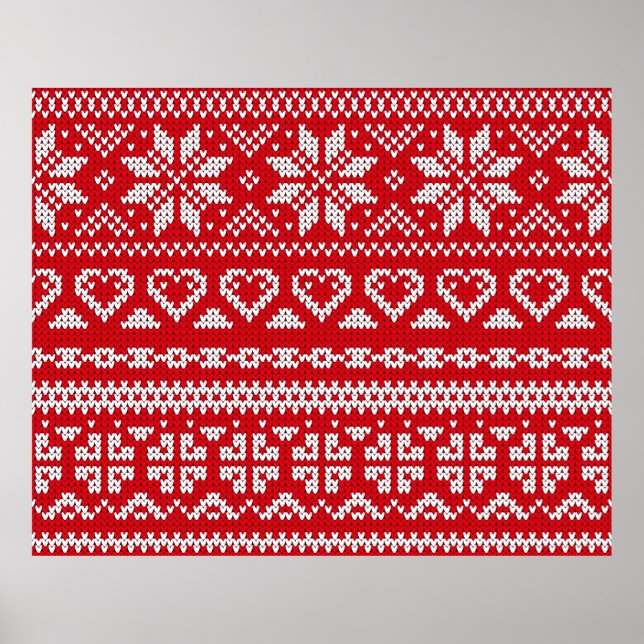 Affiche Seamless knitting pattern Norway festive sweater d (Devant)