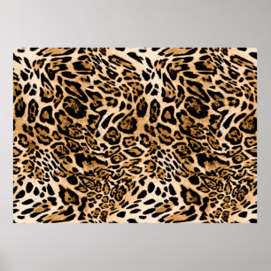 Affiche Seamless leopard texture, animal skin