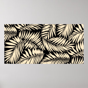 Affiche Seamless Palm Leaf Pattern in