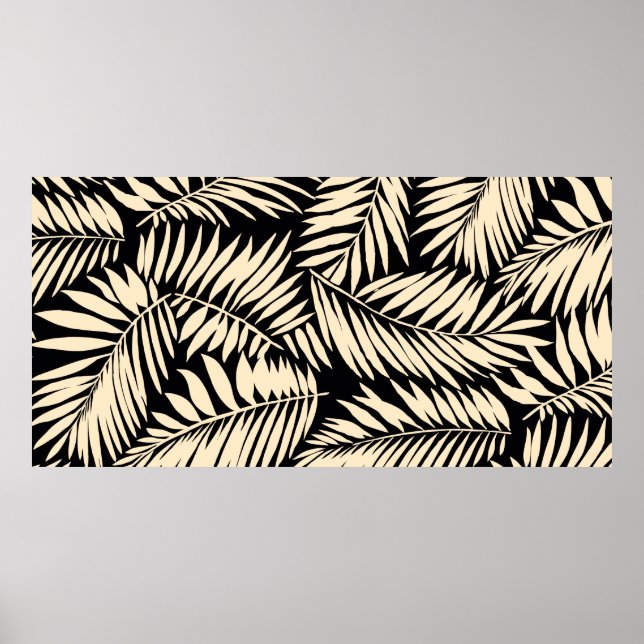 Affiche Seamless Palm Leaf Pattern in  (Devant)