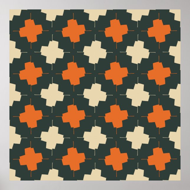Affiche Seamless pattern with bright geometric element on (Devant)