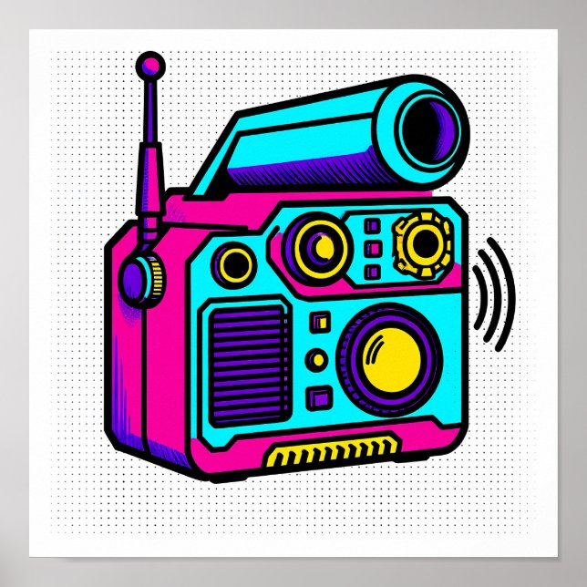 Affiche Seamless Tiling Pop Art Block Fabric and Wrapping  (Devant)