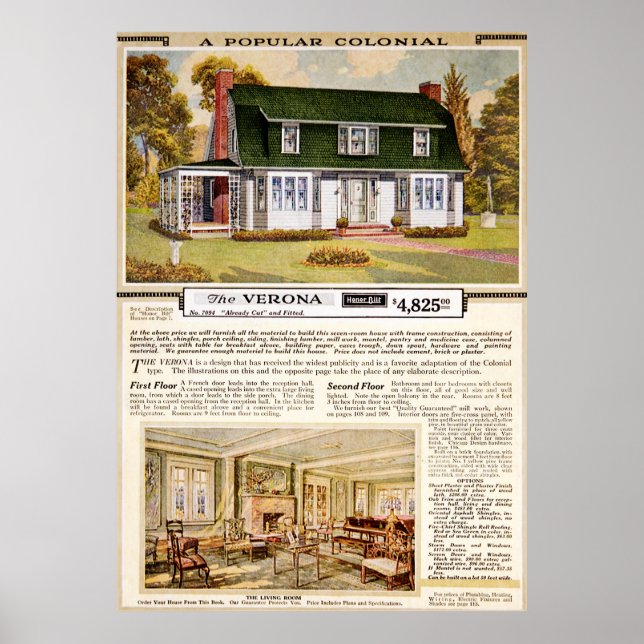 Affiche Sears 1920 Verona Colonial House (Devant)