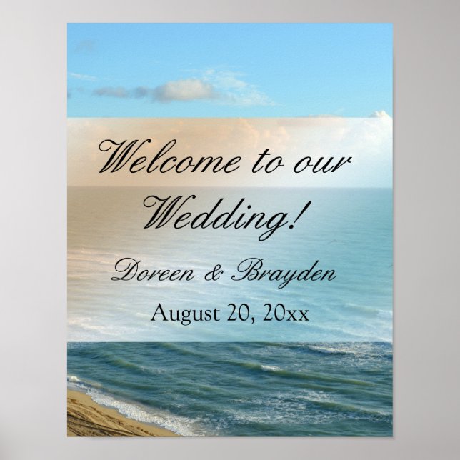 Affiche Seascape Beach Mariage Océan Bleu (Devant)