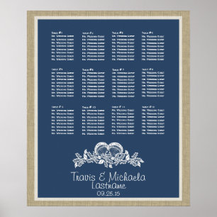 Affiche Seashell Beach Theme Seat Chart