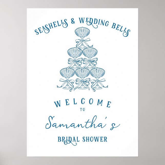 Affiche Seashells & Wedding Bells Bachelorette Welcome (Devant)
