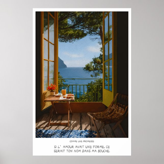 Affiche Seaside Balcony Wall Art Print - Romantic Morning (Devant)