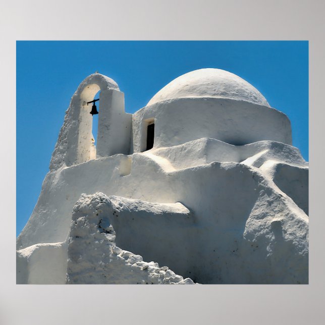 Affiche Seaside Church in Mykonos, Greece Travel (Devant)