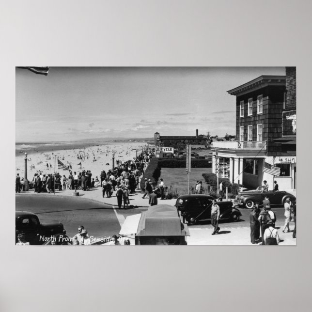 Affiche Seaside, Oregon North Prominade View Photograph (Devant)