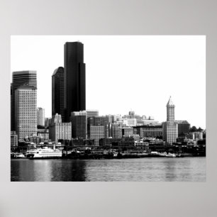 Affiche Seattle dans B&W