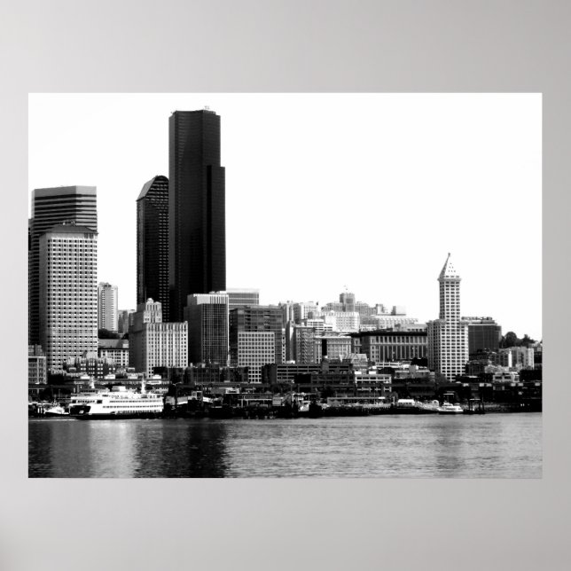 Affiche Seattle en B&W (Devant)