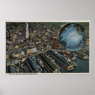 Affiche Seattle, Washington - Aerial of Seattle