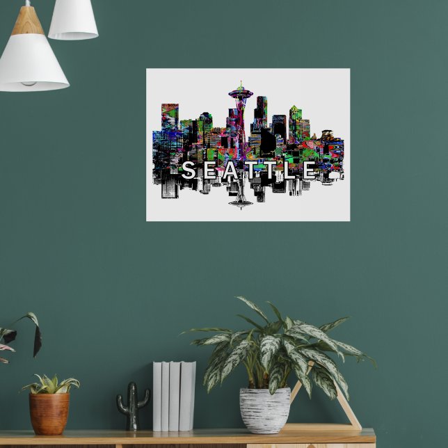 Affiche Seattle, Washington en graffiti (Salon 1)