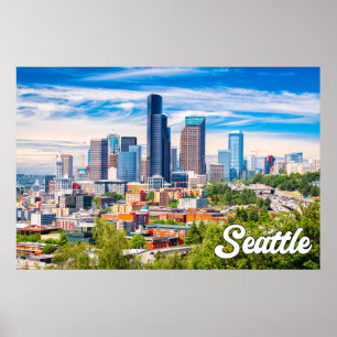 Affiche Seattle, Washington, États-Unis