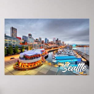 Affiche Seattle, Washington, États-Unis