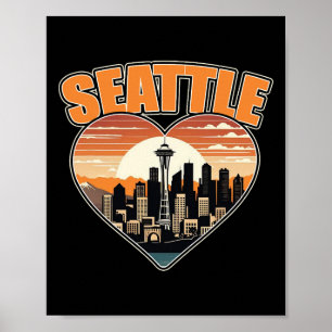 Affiche Seattle Washington State États-Unis Hommes Femmes
