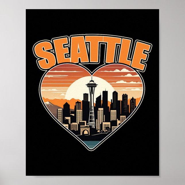 Affiche Seattle Washington State États-Unis Hommes Femmes  (Devant)