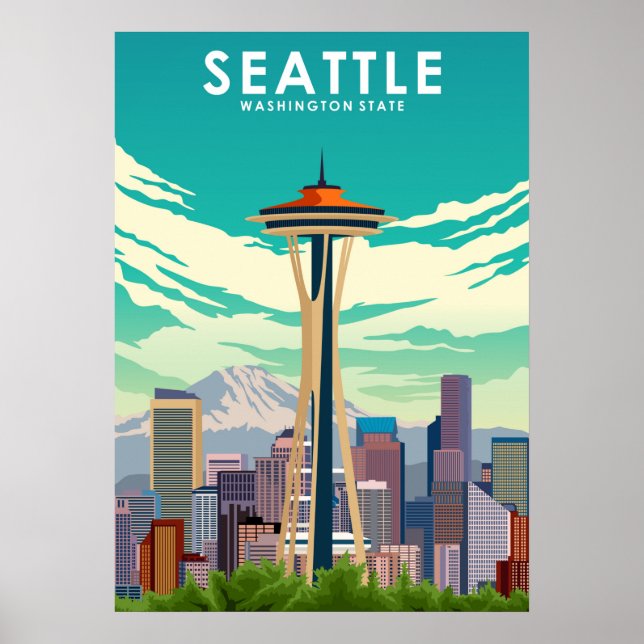Affiche Seattle Washington State United States Travel (Devant)