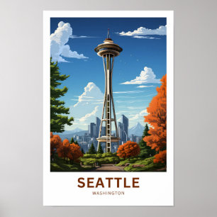 Affiche Seattt Washington Travel Print