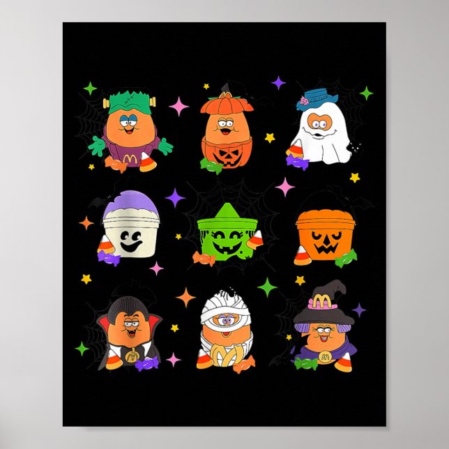 Affiche Seau de repas de nuggets effrayants Halloween Poul (Devant)