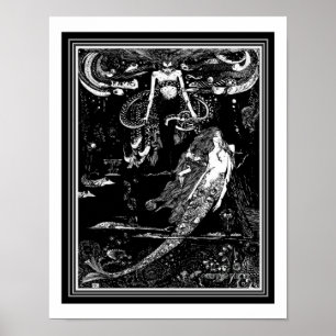 Affiche "Seawitch & Mermaid" Harry Clarke Nouveau Imprimer